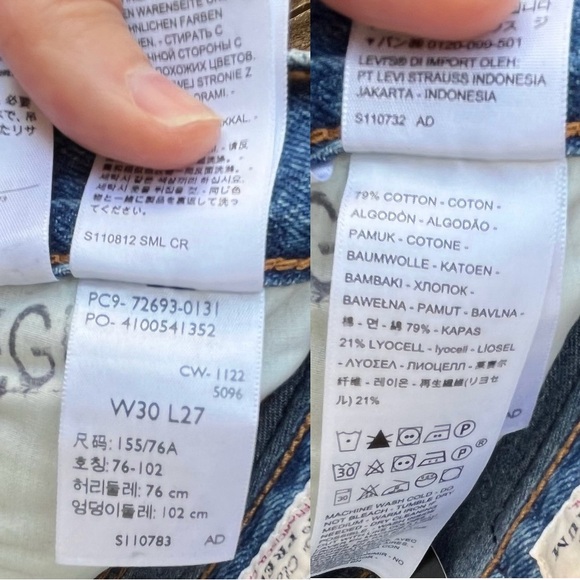 Levi’s Ribcage Straight Ankle Distressed High Rise Jeans NWT Sz 30 x 27 - Picture 7 of 15